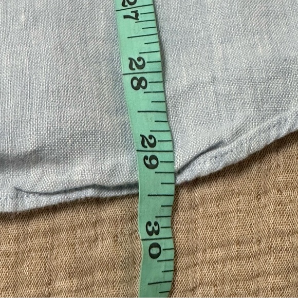 Baird McNutt Linen Shirt Men's Large Blue Button Up Short Sleeve Coastal Casual - Picture 7 of 7